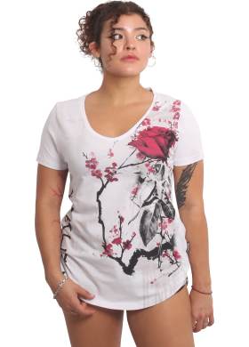 Tričko Yakuza Rose Scratch Curved V Neck