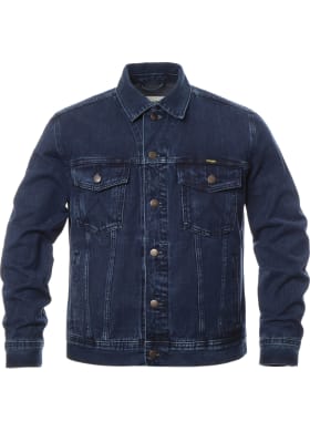 Džínová bunda Wrangler Authentic CoalBlue Stone pánská tmavě modrá