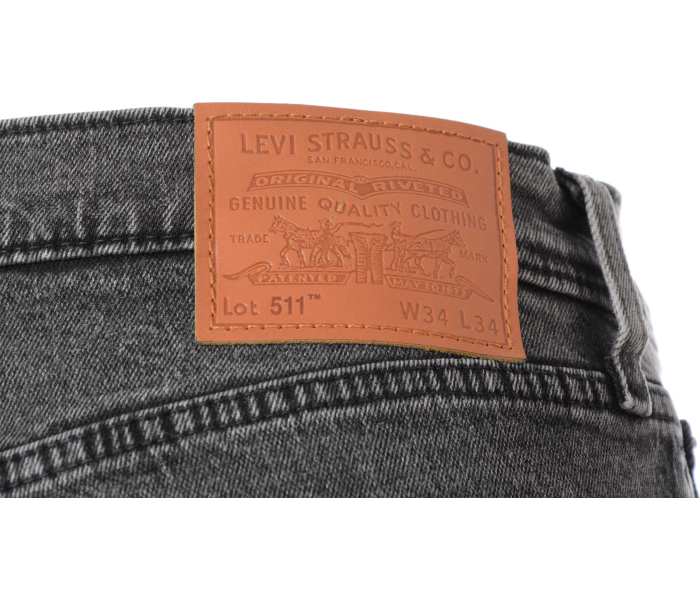 Levi´s® jeans 511 Slim Dark Black Worn In pánské tmavě šedé