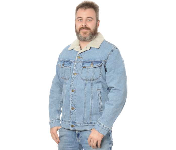 Džínová bunda Lee Sherpa Fallout pánská světle modrá