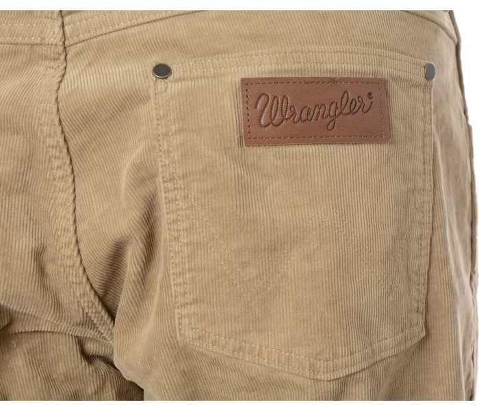 Manšestrové kalhoty Wrangler Greensboro Tigers Eye pánské béžové