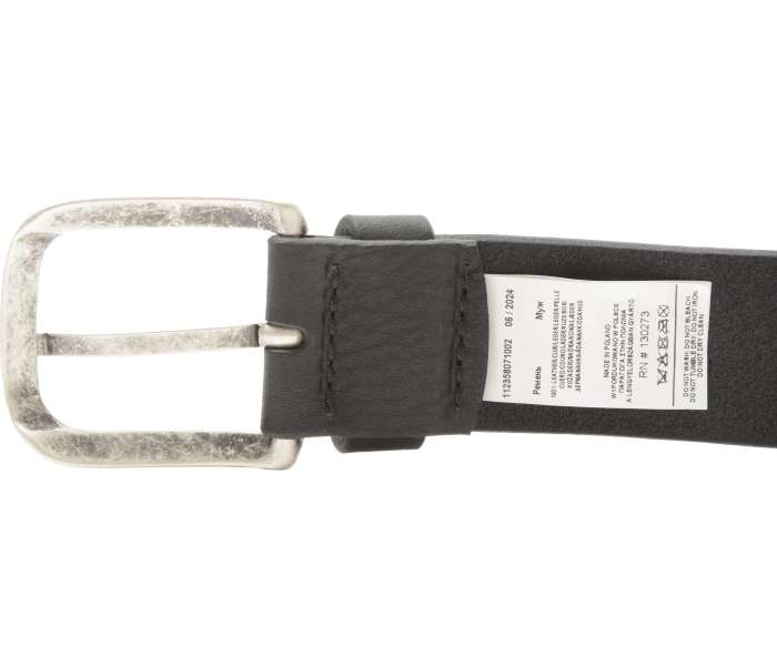 Kožený opasek Wrangler Full Grain černý