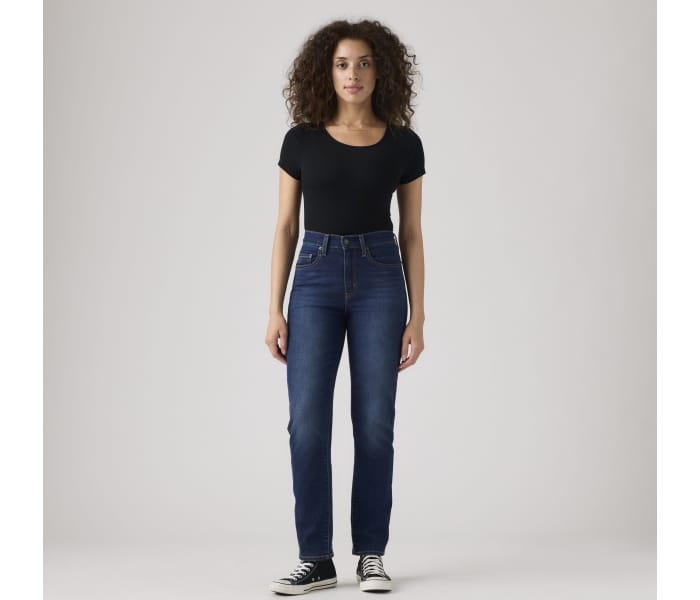 Levi´s® jeans 724 High Rise Straight Chelsea Carbon dámske modré