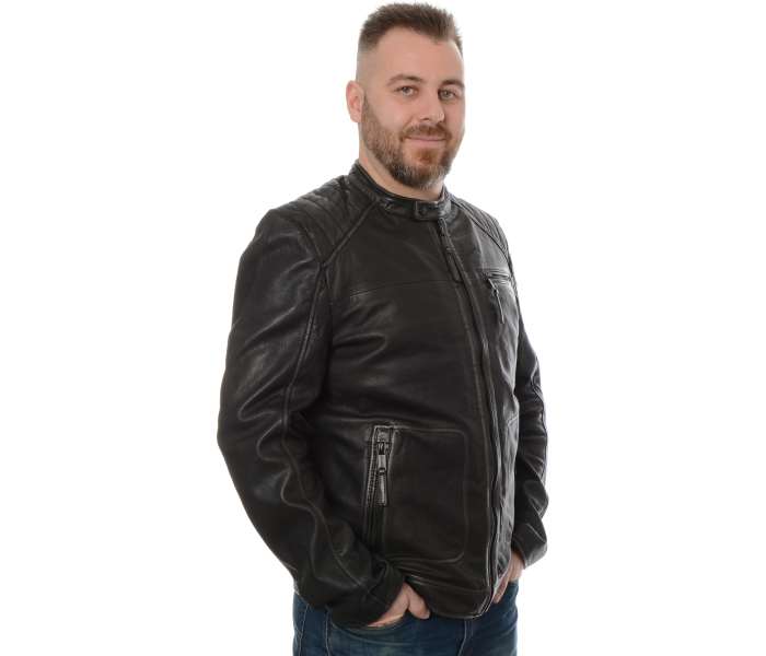 Kožená bunda Mustang pánská černá