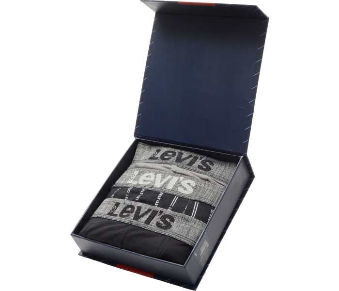 Boxerky Levi's® Giftbox Stripes 3pack čierno-šedé