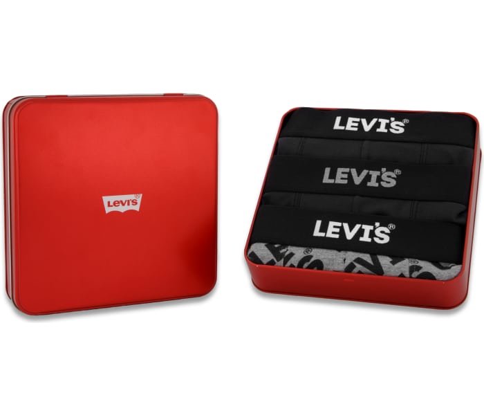 Boxerky Levi´s® Giftbox Logo 3pack pánské černo-šedé