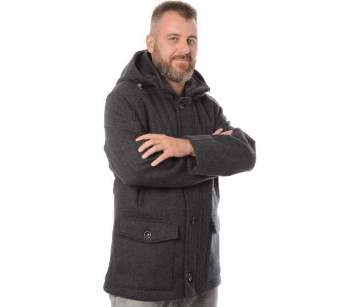Kabát Bugatti pánský tmavě šedý