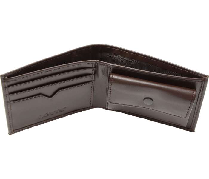 Kožená peněženka Levi´s® Wordmark Bifold hnědá