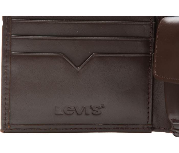 Kožená peněženka Levi´s® Wordmark Bifold hnědá