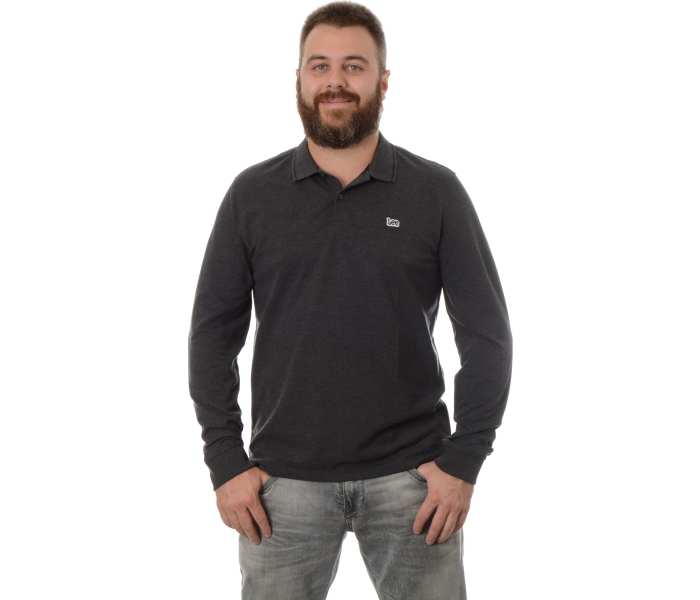Polo triko Lee Pique Polo pánské tmavě šedé