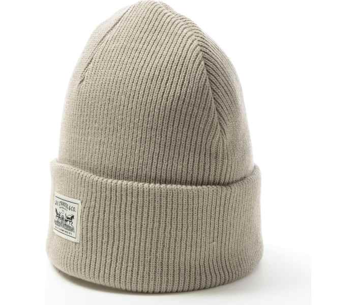 Čiapka Levi´s® Backpatch Beanie tmavo béžová