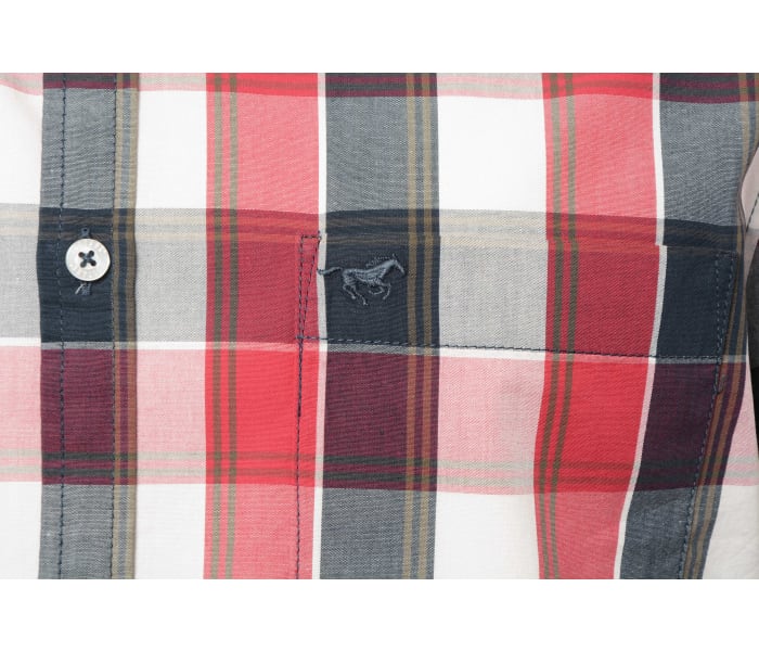 Košeľa Mustang Style Clemens Casual pánska červeno-modrá