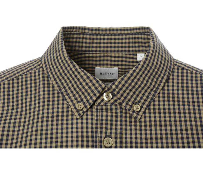 Košile Mustang Style Clemens Gingham pánská hnědá