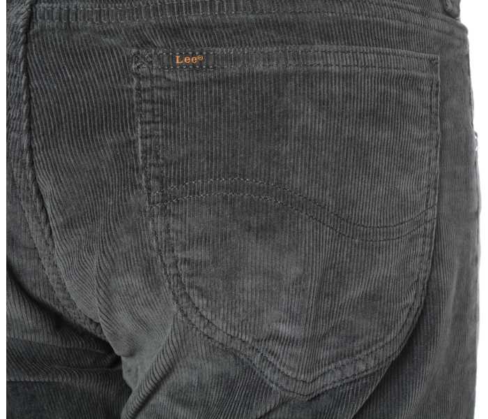 Manšestrové kalhoty Lee Rider Dark Muted Gray pánské tmavě šedé