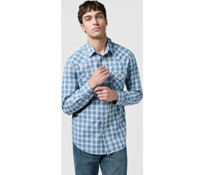 Košeľa Wrangler Western pánska modrá