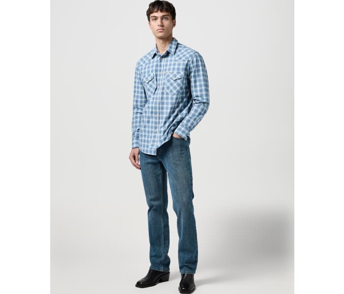 Košeľa Wrangler Western pánska modrá