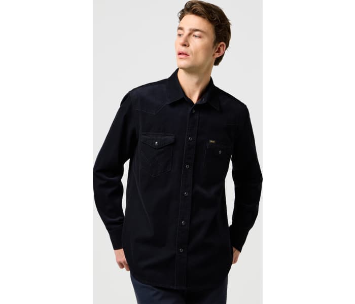 Košeľa Wrangler Western Cord pánska čierna