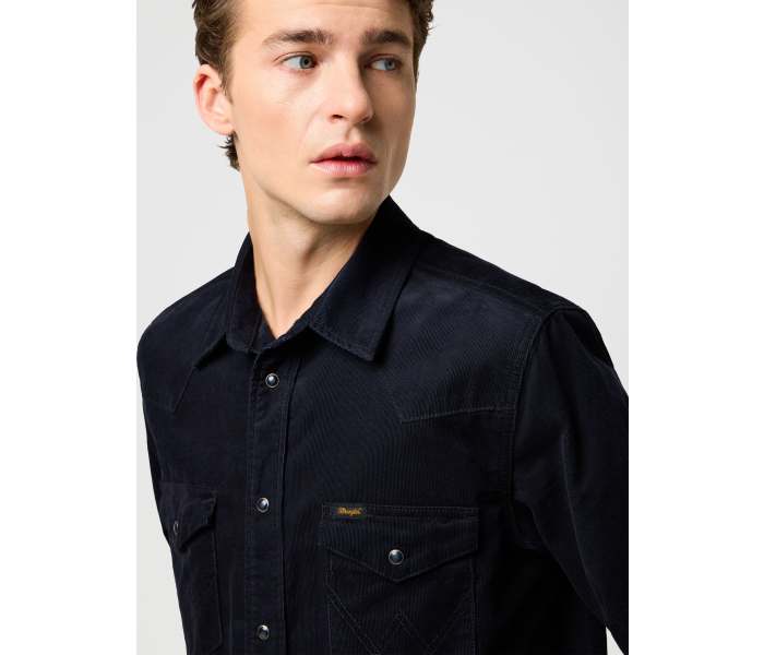 Košeľa Wrangler Western Cord pánska čierna