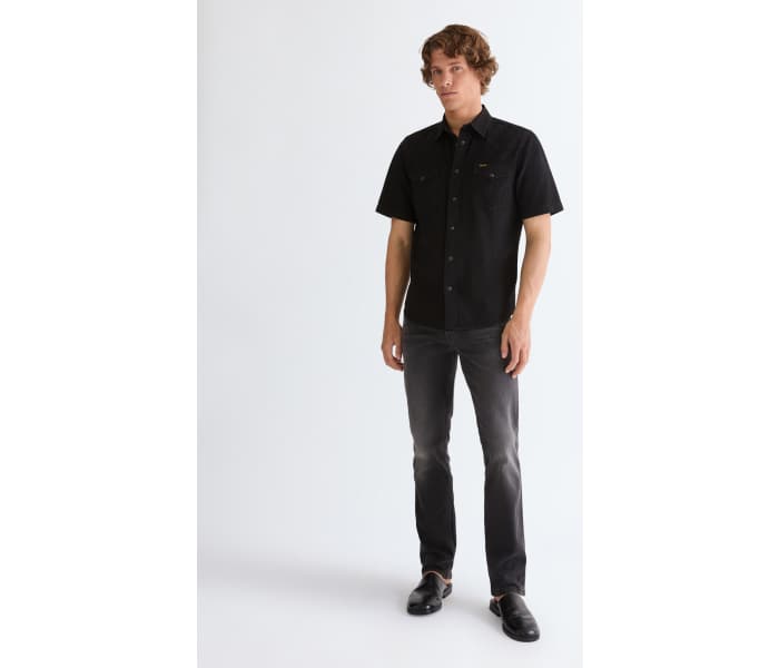 Wrangler jeans Greensboro Raven Ash pánske tmavo šedé
