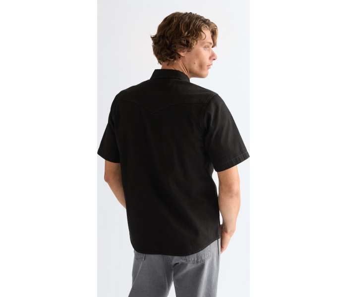Košeľa Wrangler SS Western Rinse Black pánska čierna