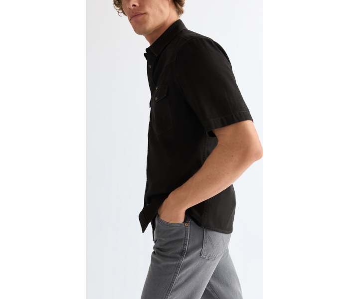 Košeľa Wrangler SS Western Rinse Black pánska čierna