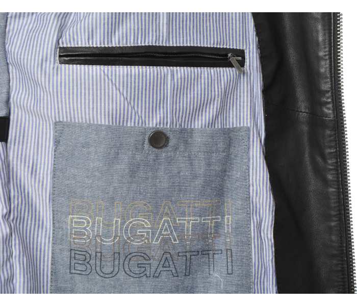 Kožená bunda Bugatti pánska čierna