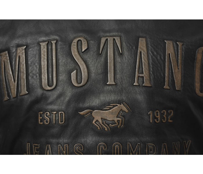 Kožená bunda Mustang pánska čierna