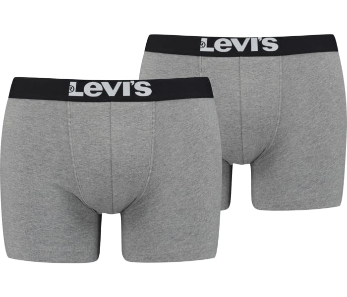 Boxerky Levi's® Solid Basic 2pack pánske svetlo šedej