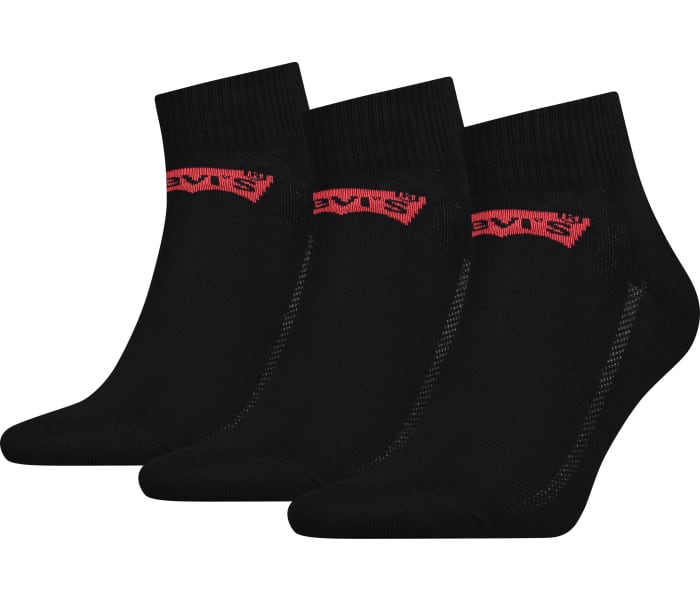 Ponožky Levi´s® Mid Cut Batwing 3pack pánske čierne