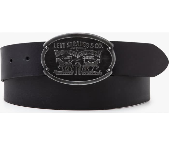 Kožený opasek Levi´s® Billy Plaque černý