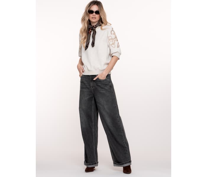 Geisha jeans dámske tmavo šedé