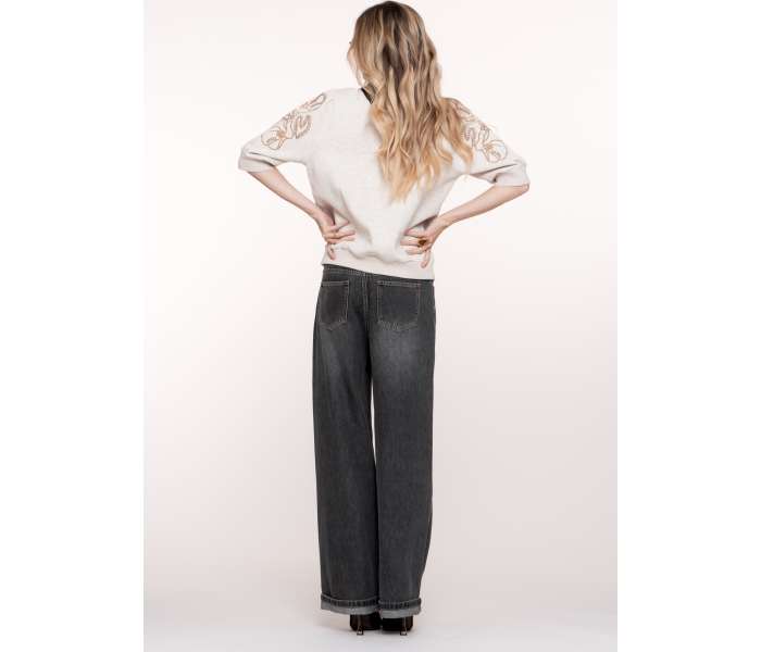 Geisha jeans dámske tmavo šedé
