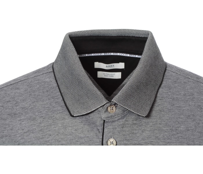 Polo tričko Brax Style Pharell pánske šedo-čierne