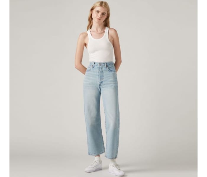 Levi´s® jeans Ribcage Straight Ankle Middle Road dámske svetlo modré