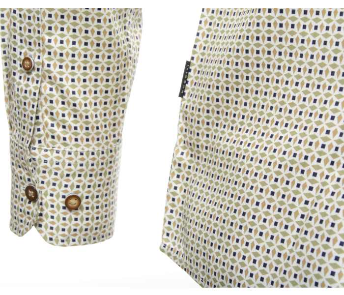 Košile Bugatti pánská béžovo-olivová