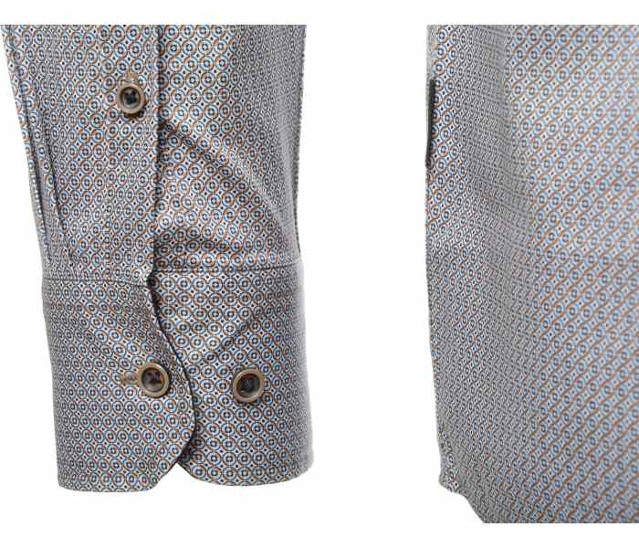 Košile Bugatti pánská béžovo-modrá