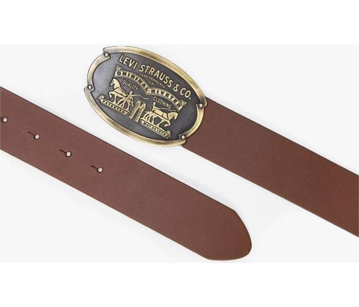 Kožený opasok Levi´s® Billy Plaque hnedý