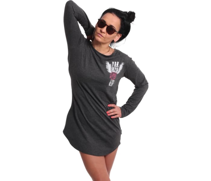 Tričko Yakuza Feather Rose Langarm Dress