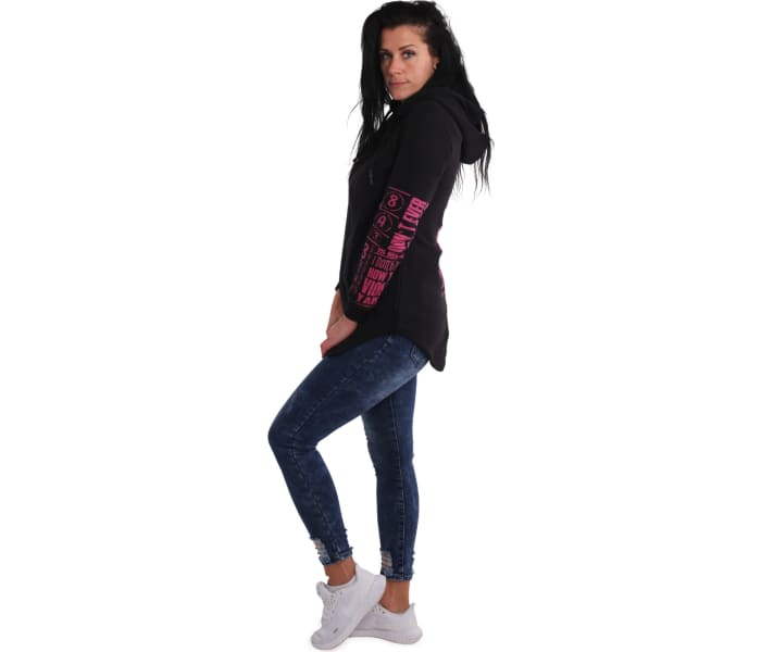 Mikina Yakuza Lettering Long Zip dámská černá