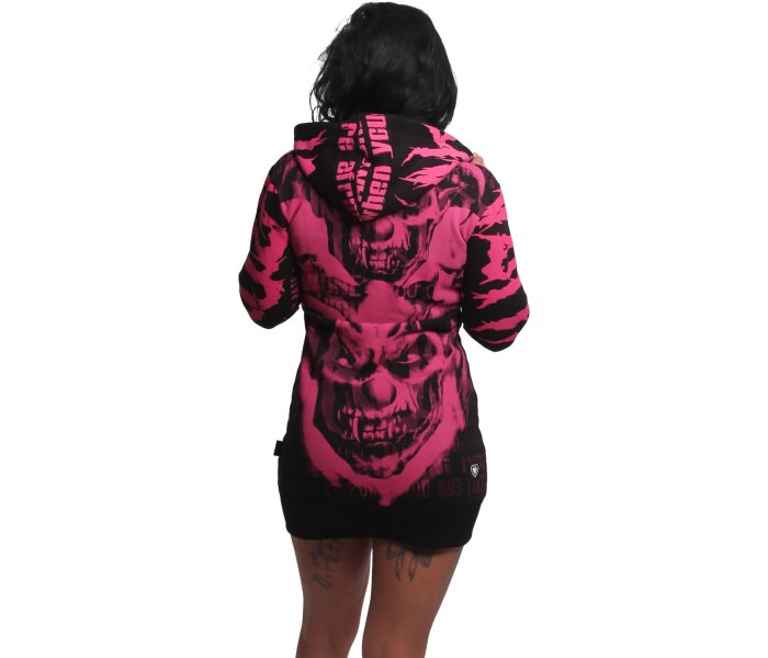 Mikina Yakuza Crashed Skull Allover Long Zip