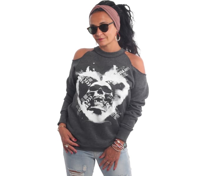 Mikina Yakuza Skullagram Off Shoulder