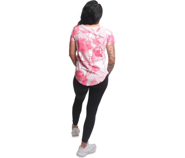 Tričko Yakuza Mesh Rose Curved V Neck