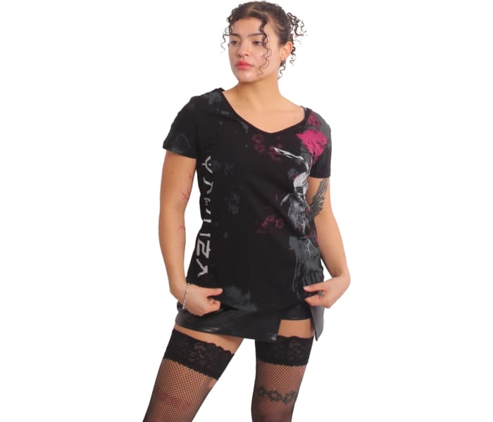 Tričko Yakuza Rose Scratch Curved V Neck