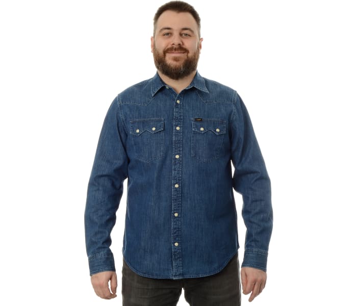 Košile Lee Rider Shirt Dipped Blue pánská modrá