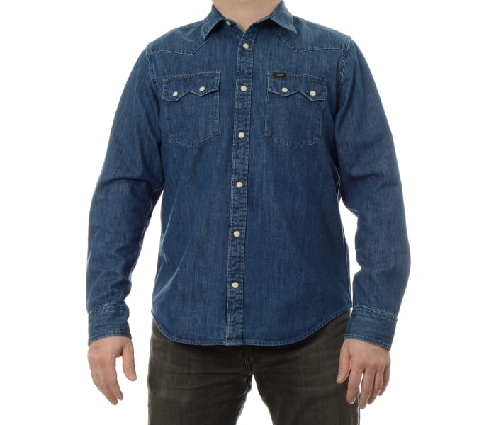 Košile Lee Rider Shirt Dipped Blue pánská modrá