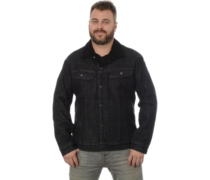 Džínová bunda Lee Sherpa Jacket Black Stone pánská šedo-černá