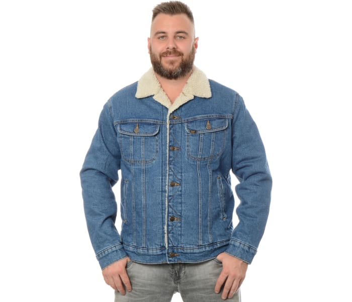 Džínsová bunda Lee Sherpa Jacket Mid New Hill pánska modrá