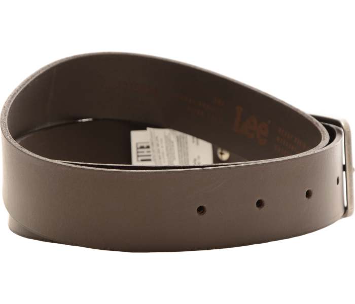 Kožený opasok Lee Small Logo Dark Brown hnedý