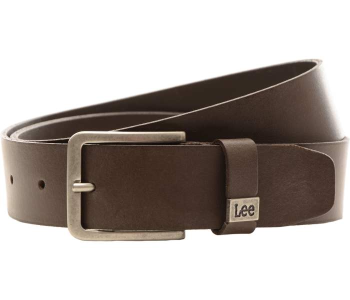 Kožený opasok Lee Small Logo Dark Brown hnedý