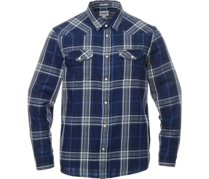 Košeľa Wrangler Western Shirt Dark Indigo pánska tmavo modrá